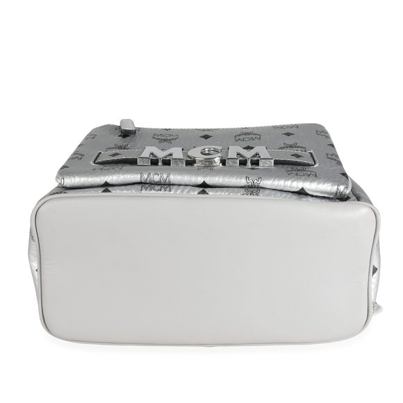 MCM Berlin Silver Visetos Monogram Trilogie Stark Backpack - Picture 4 of 9